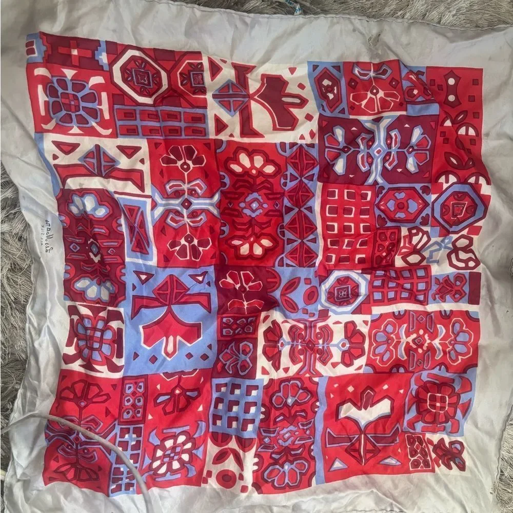 LES MANS Geometric Printed Scarf silk dress suit accessory neck wear head wear